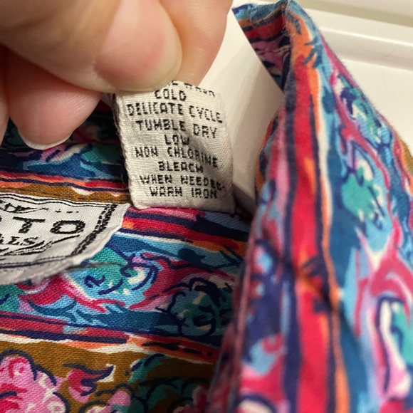 Vintage Kyoto Kasuals Women’s Size Small Long Sleeve Button Down Shirt Colourful - Picture 10 of 10